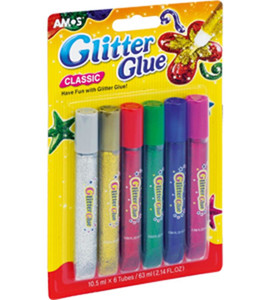 Glitter Glue 10.5ml x 6 Colours