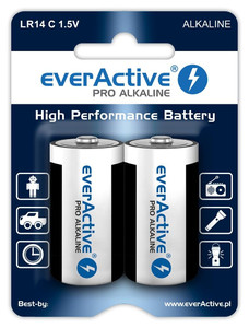 EverActive Alkaline LR14/C Batteries 2 Pack
