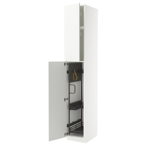 METOD High cabinet with cleaning interior, white/Stensund white, 40x60x240 cm