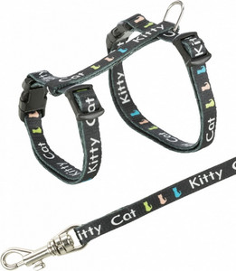 Trixie Cat Harness with Leash, assorted colours