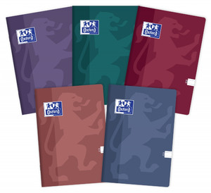 Notebook A5 60 Sheets Ruled Margin Oxford Touch Trend, 5-pack, assorted colours