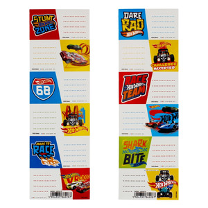Label Stickers for Notebooks 25pcs Hot Wheels, assorted