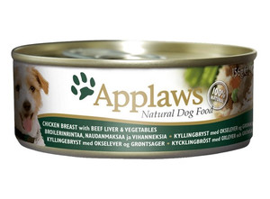 Applaws Dog Food Chicken Breast with Beef Liver and Vegetables Tin 156g