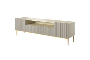 TV Cabinet Nicole 200cm, cashmere, gold legs