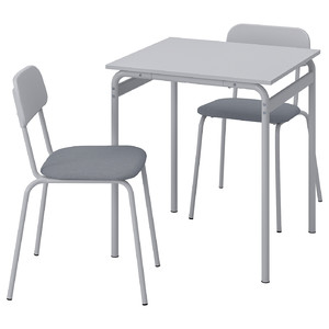 GRÅSALA / GRÅSALA Table and 2 chairs, grey grey/grey, 67 cm