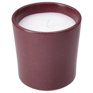 STÖRTSKÖN Scented candle in ceramic jar, Berries/red, 50 hr