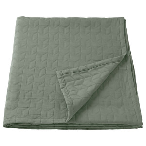 KÖLAX Bedspread, grey-green, 150x250 cm