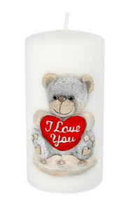 Artman Decorative Candle Teddy, white
