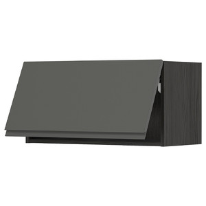 METOD Wall cabinet horizontal, black/Voxtorp dark grey, 80x40 cm