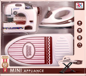 Mini Appliance Ironing & Sewing Playset with Sound & Light Effects 3+
