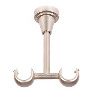 Ceiling Double Curtain Pole Bracket Colours 19 mm, matt chrome