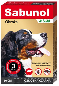 Sabunol Anti-flea & Anti-tick Collar for Dogs 50cm, black