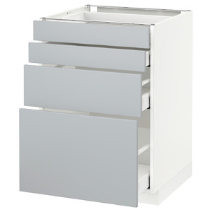METOD / MAXIMERA Base cab 4 frnts/4 drawers, white/Veddinge grey, 60x60 cm