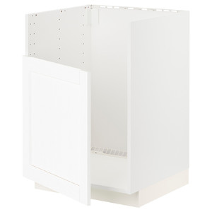 METOD Base cabinet f BREDSJÖN sink, white Enköping/white wood effect, 60x60 cm