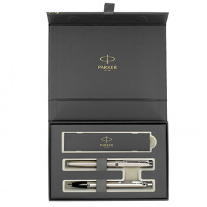 Parker Gift Set IM Steel CT - Fountain Pen & Ballpoint Pen