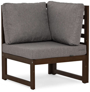 Corner Sofa Section Seat MALTA, outdoor, dark brown/graphite