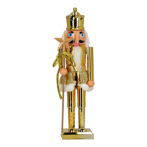 Nutcracker Christmas Decoration 38cm, crown, gold