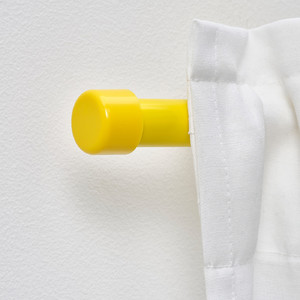 BEKRÄFTA Curtain rod set, yellow, 120-210 cm 19 mm