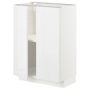 METOD Base cabinet with shelves/2 doors, white/Ringhult white, 60x37 cm
