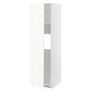 METOD High cab f fridge or freezer w door, white/Vallstena white, 60x60x200 cm
