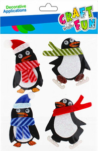 Craft Deocrative Felt Sticker Christmas Penguin 4pcs