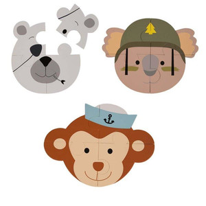 Bo Jungle B-Baby Puzzle Set of 3 Animal - Bear, Koala, Monkey 2+