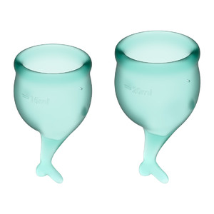 Satisfyer Feel Secure Menstrual Cup Set Dark Green