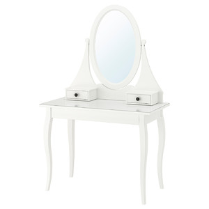 HEMNES Dressing table with mirror, white