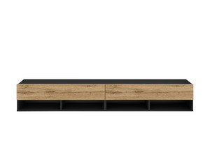 Wall-mounted TV Cabinet Derby 280, black/wotan oak