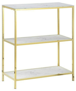 Shelving Unit Alisma S, marble/gold