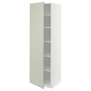 METOD High cabinet with shelves, white/Stensund light green, 60x60x200 cm