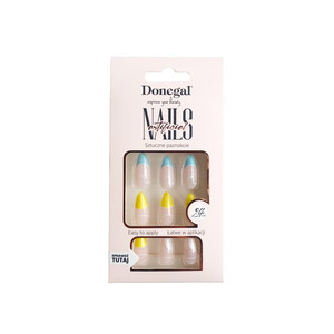 Artificial Nails Negative Space, yellow-blue, 24pcs