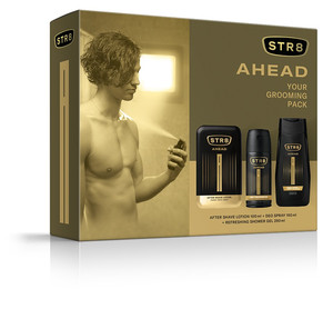 STR8 Gift Set for Men Ahead - After Shave Lotion, Deo Spray & Shower Gel