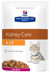 Hill's Prescription Diet k/d Feline with Beef Kidney Care Cat Wet Food Pouch 85g