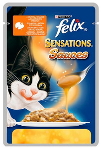 Felix Sensations Sauce Surprise Cat Food Turkey in Bacon Sauce 100g