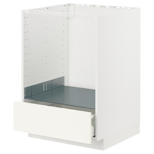 METOD / MAXIMERA Base cabinet for oven with drawer, white/Vallstena white, 60x60 cm