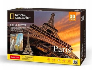 Cubic Fun 3D Puzzle National Geographic Eiffel Tower Paris 80pcs 7+