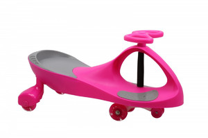 Gravity Ride-on Swing Car with LED rubber wheels, pink-grey, 3+
