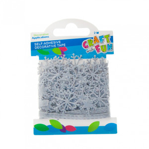 Craft Self-adhesive Decorative Tape Christmas Snowflakes 2m, grey