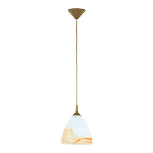 Pendant Lamp 1 x 75W E27, plastic/glass, brown