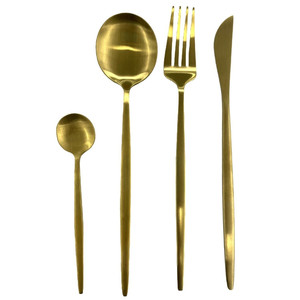 Cutlery Set for 6 People, gold colour, stainless steel