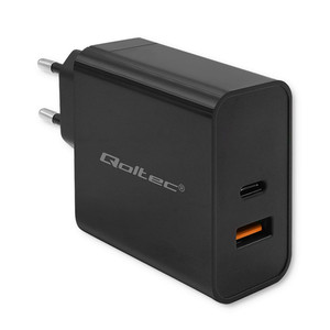 Qoltec Super Quick PD Charger EU Plug 1xUSB C, 1xUSB, 65W