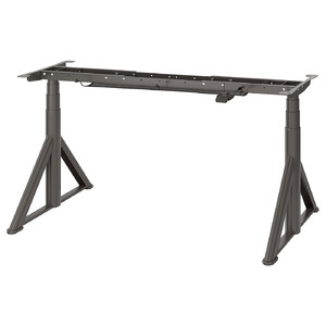 IDÅSEN Underframe sit/stand f table tp, el, dark grey, 146x70 cm