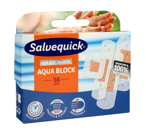 Salvequick Plasters Aqua Block 16pack