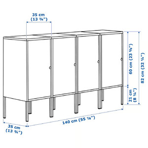 LIXHULT Storage combination, anthracite, 140x35x82 cm