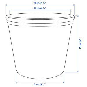 KÖRSBÄRSBJÖRK Plant pot, light grey/beige, 9 cm