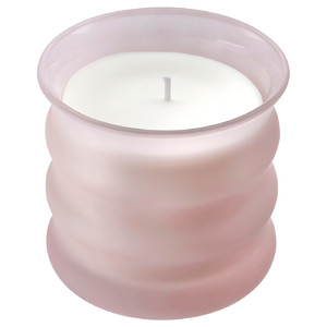 JUVELTRAST Scented candle in glass, Red berries pink, 50 hr