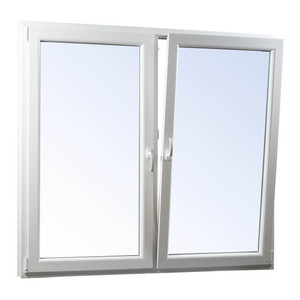 Casement/Tilt and Turn Window PVC Triple-Pane 1465 x 1435 mm, symmetrical, white