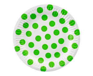 Paper Plates Dots 18cm 6pcs, pistachio