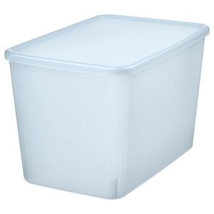 RYKTA Storage box with lid, transparent, 24x36x23 cm/14.5 l